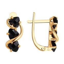 Серьги из золочёного серебра с шпинелью (Арт.93-320-01950-1)