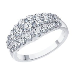 Кольцо из белого золота с бриллиантами (Арт.1012434-3)