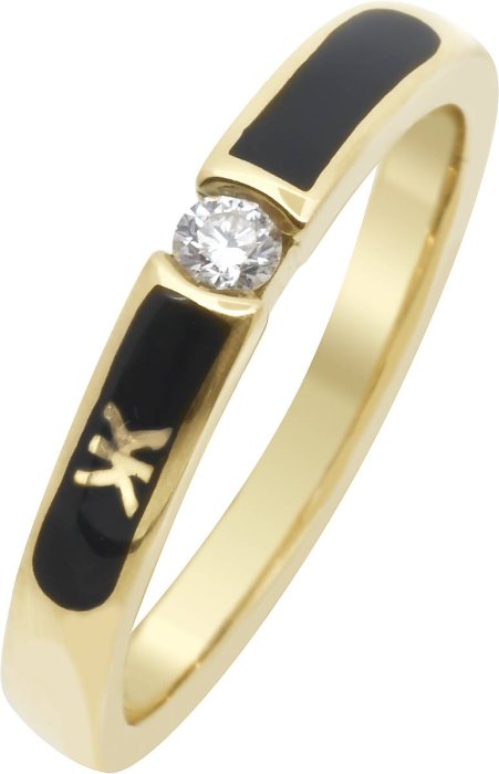 Кольцо из золота с бриллиантом и эмалью (Арт.dkl42dln)