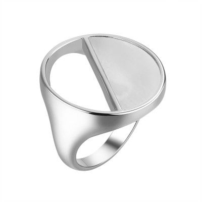 Кольцо серебряное с жемчугом «Гравитация форм» Fresh Jewelry (арт.PI-R03234-X-W-PN-X-X)