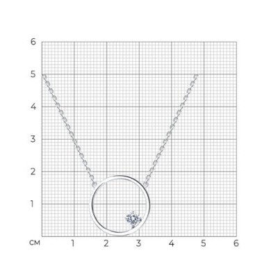 Колье из серебра с фианитом «Лунный Орбитал» SOKOLOV (арт.94070673)
