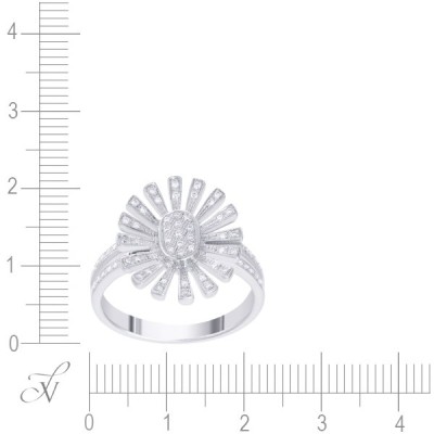 Кольцо с бриллиантами «Солнечный ореол» из белого золота JVG (арт.D768DWA4W_WG)