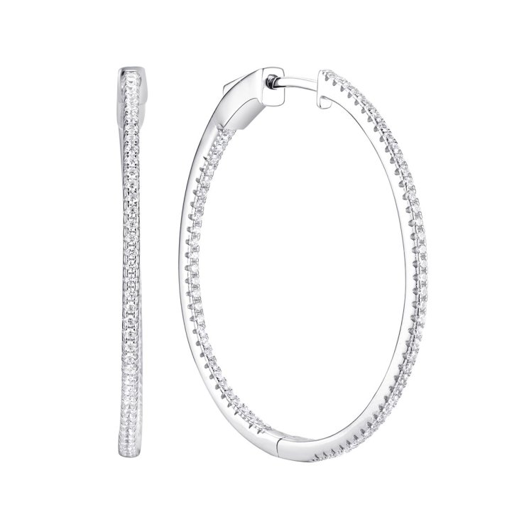 Серьги из серебра с фианитом (Арт.sl-e01599-x-w-x-x-w)