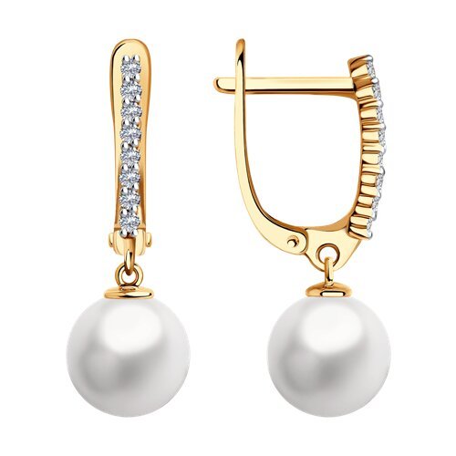 Серьги золотые пробы 585 с жемчугом (Арт.79-20019) Серьги золотые пробы 585 с жемчугом (Арт.79-20019)