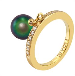 Кольцо из серебра с жемчугом и кристаллом swarovski (Арт.zar-14-8-25-g)