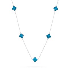 Ожерелье из серебра с бирюзой (Арт.tc-n00748-x-w-t-x-x)