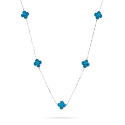 Ожерелье из серебра с бирюзой (Арт.tc-n00748-x-w-t-x-x)