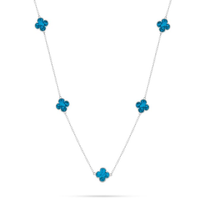 Ожерелье из серебра с бирюзой (Арт.tc-n00748-x-w-t-x-x)