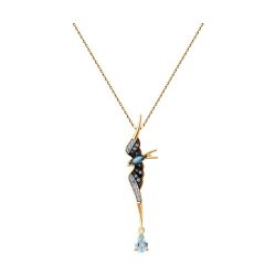 Колье золотое пробы 585 с миксом камней (Арт.770411)