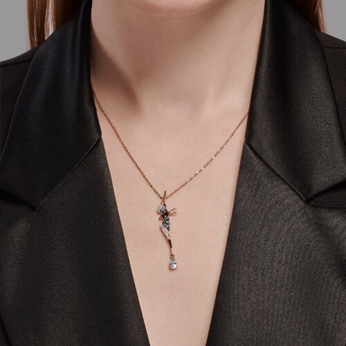 Колье золотое пробы 585 с миксом камней (Арт.770411)