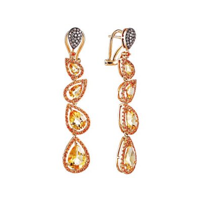 Серьги из золота с бриллиантом и сапфиром (Арт.er-32260.a_dn_os_ct_yg)