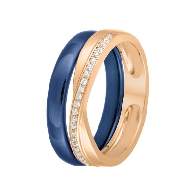 Кольцо с керамикой и куб. цирконием «Ceramic Rose Shine» Fresh Jewelry (арт.TC-R00687-Вl-G-X-X-W)