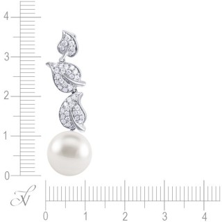 Кулон с бриллиантами и жемчугом «Листья росы» из белого золота MyJewels (арт.EZPP-P04859X_WW_WG)