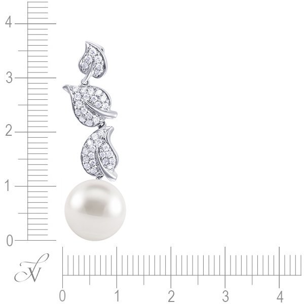 Кулон из белого золота с бриллиантом и жемчугом (Арт.ezpp-p04859x_ww_wg)