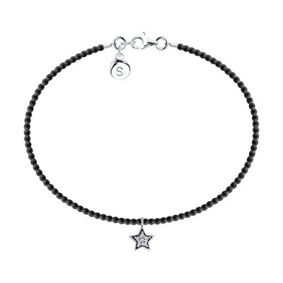 Браслет из серебра с шпинелью и фианитами (Арт.83050024)