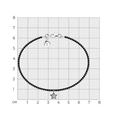 Браслет из серебра с шпинелью и фианитами (Арт.83050024)