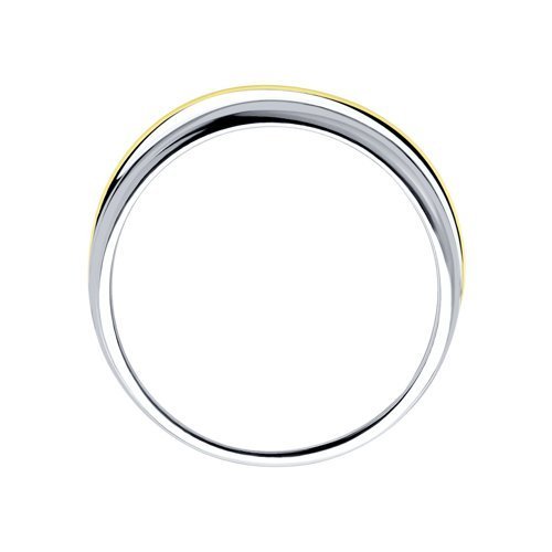 Кольцо из золочёного серебра с бриллиантом (Арт.87010030)