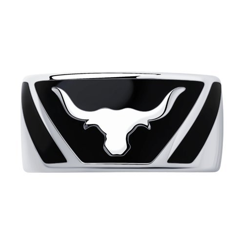 Кольцо-печатка из серебра с эмалью «Сила Быка» Соколов (арт.94013262)