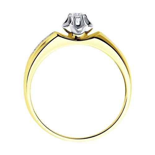 Кольцо из желтого золота с бриллиантами (Арт.1011209-2)