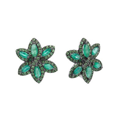 Серьги из белого золота с изумрудом (Арт.me31855-ts-em1_wgemtv_sr_em_tv_wg)