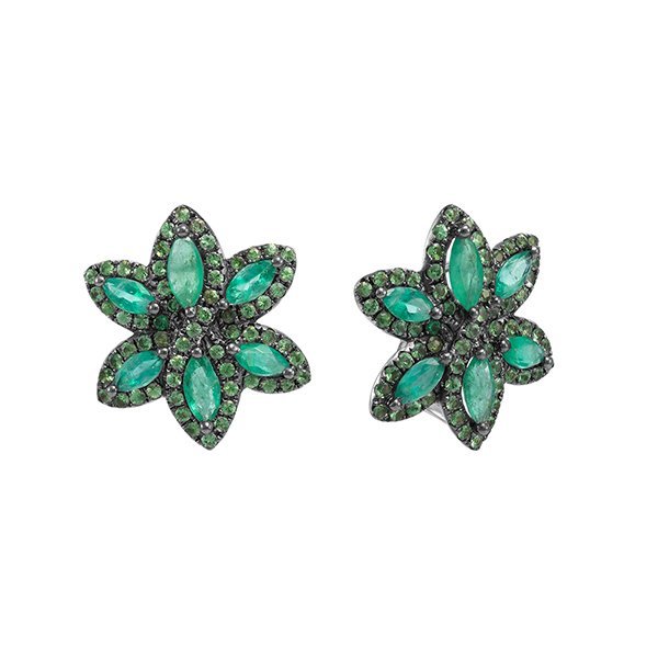 Серьги из белого золота с изумрудом (Арт.me31855-ts-em1_wgemtv_sr_em_tv_wg)