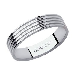 Обручальное кольцо из белого золота (Арт.112004-01)
