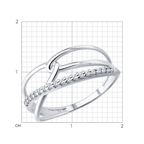 Кольцо из серебра с фианитами (Арт.94014845)