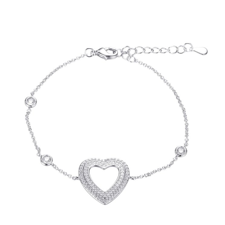 Браслет из серебра с фианитом (Арт.cz-b03370-x-w-x-x-w)