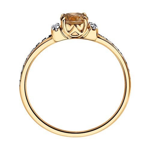 Кольцо из золочёного серебра с фианитами (Арт.93-110-01556-2)