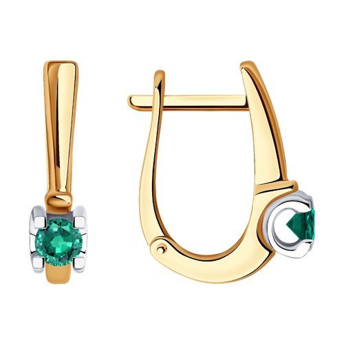 Серьги из комбинированного золота с изумрудами (Арт.3020536)