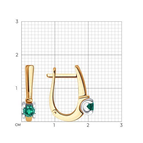 Серьги из комбинированного золота с изумрудами (Арт.3020536)