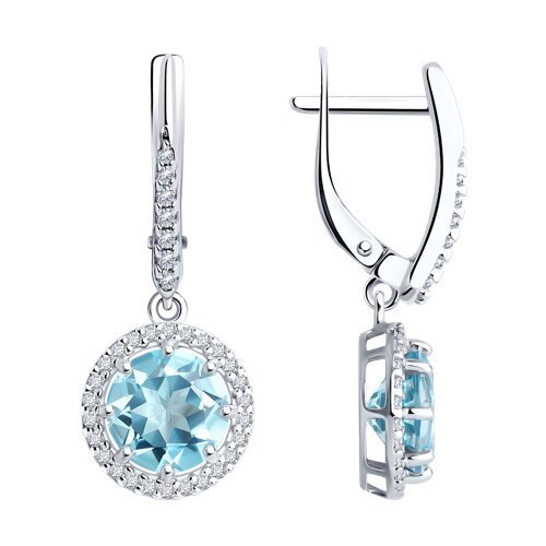 Серьги из серебра с топазами и фианитами (Арт.94-321-02052-1)