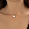 Колье из серебра с синтетическим жемчугом (Арт.94071229)