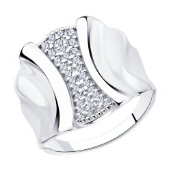 Кольцо из серебра с фианитами (Арт.94-110-00904-1)