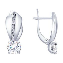 Серьги из серебра с фианитами (Арт.94-120-01222-1)
