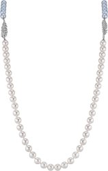 Ожерелье из серебра с жемчугом и кристаллом swarovski (Арт.26l-p36-s-1-27)