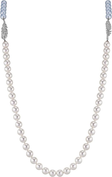 Ожерелье из серебра с жемчугом и кристаллом swarovski (Арт.26l-p36-s-1-27)