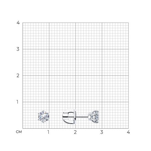 Серьги из серебра с фианитами (Арт.94-122-01543-1)