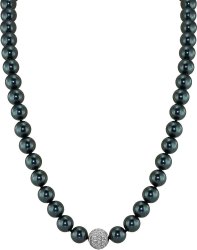 Ожерелье из серебра с жемчугом и кристаллом swarovski (Арт.91l-sk-24)