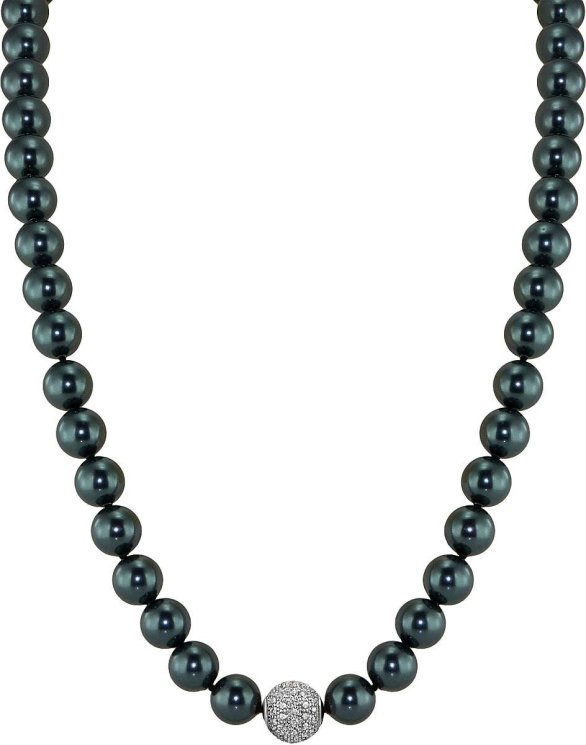 Ожерелье из серебра с жемчугом и кристаллом swarovski (Арт.91l-sk-24)