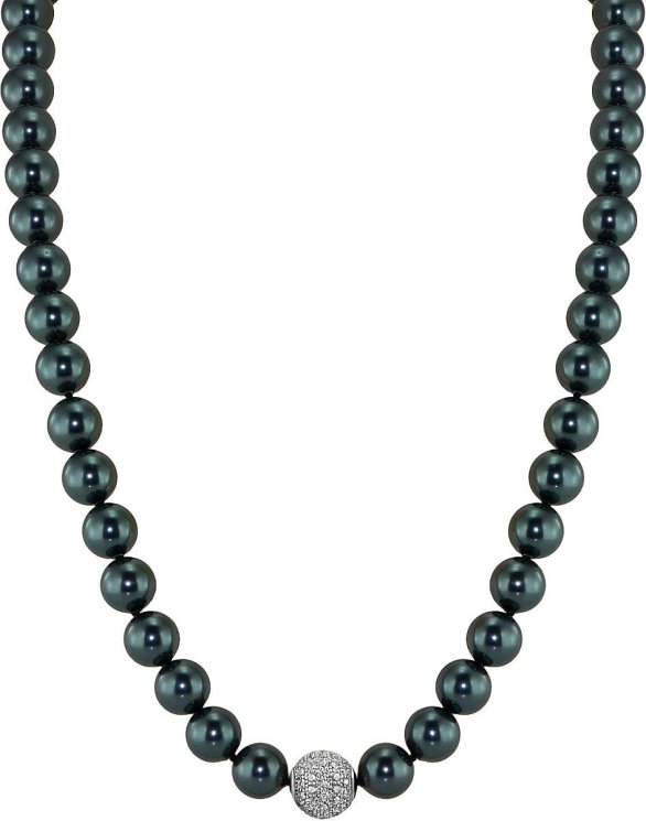 Ожерелье из серебра с жемчугом и кристаллом swarovski (Арт.91l-sk-24)