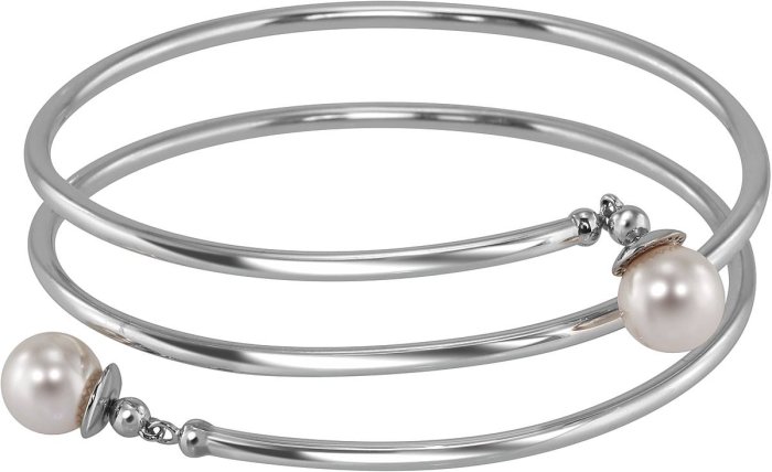 Браслет из серебра с жемчугом (Арт.aab-6-10-1-s)