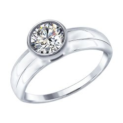 Кольцо из серебра с фианитом (Арт.94012383)