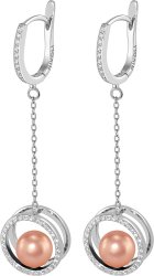 Серьги из серебра с жемчугом и кристаллом swarovski (Арт.ahs-1-8-14-s)
