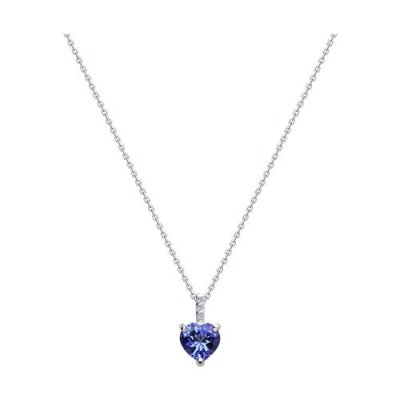 Колье из белого золота с бриллиантами и танзанитом (Арт.6074015-3)