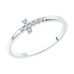 Кольцо из серебра с фианитами (Арт.94013298)