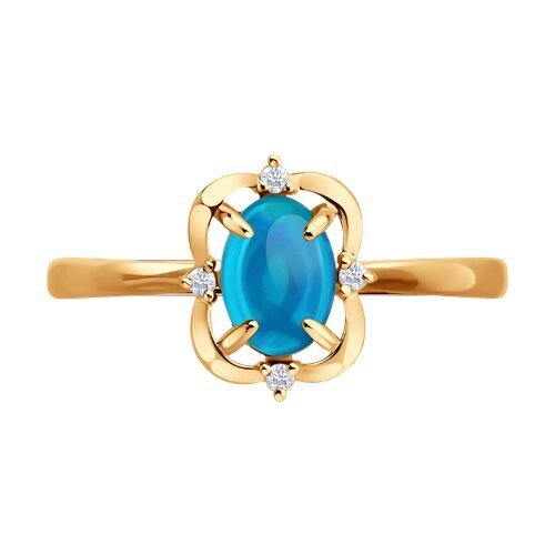 Кольцо золотое пробы 585 с опалом (Арт.717181)