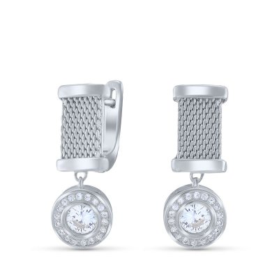 Серьги Серебряные крылья (Арт.22set16718a-113_kubcirkonii)