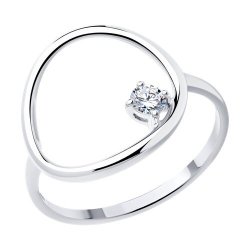 Кольцо из серебра с фианитом (Арт.94013871)