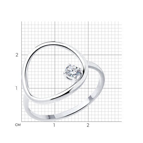 Кольцо из серебра с фианитом (Арт.94013871)
